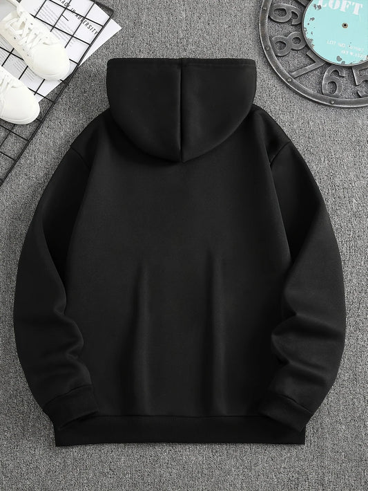 American street style men's hooded pullover, curved font print. Hip, relaxed, comfortable, casual and cool hoodie shirt. NO RODENTS LUXURY