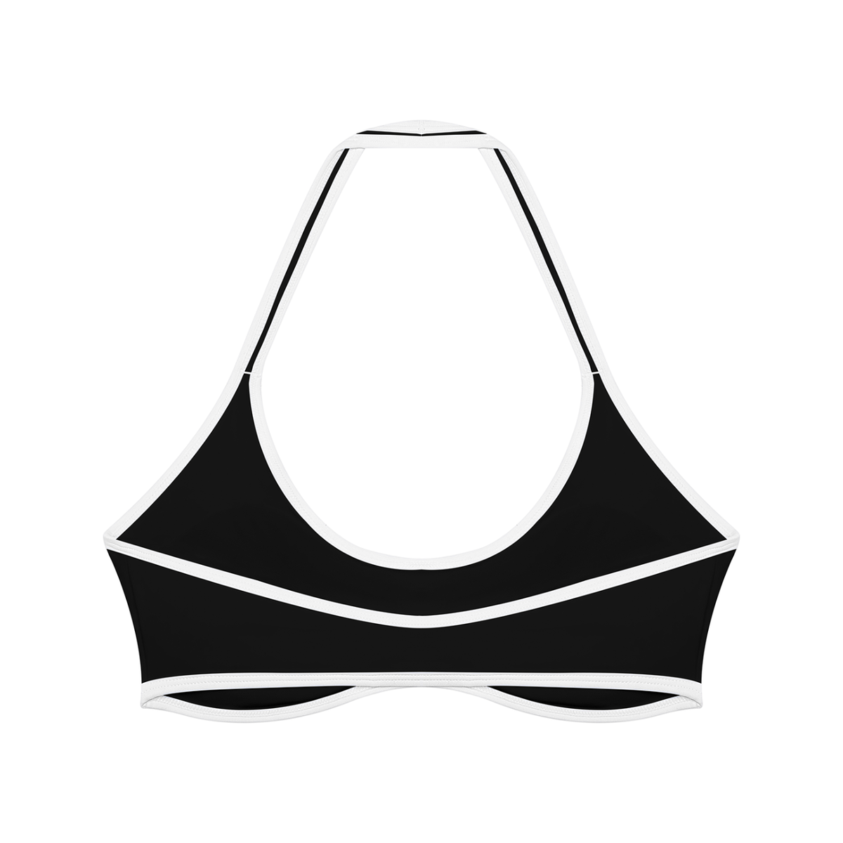 Women's NO RODENTS halter sports bra with color block design