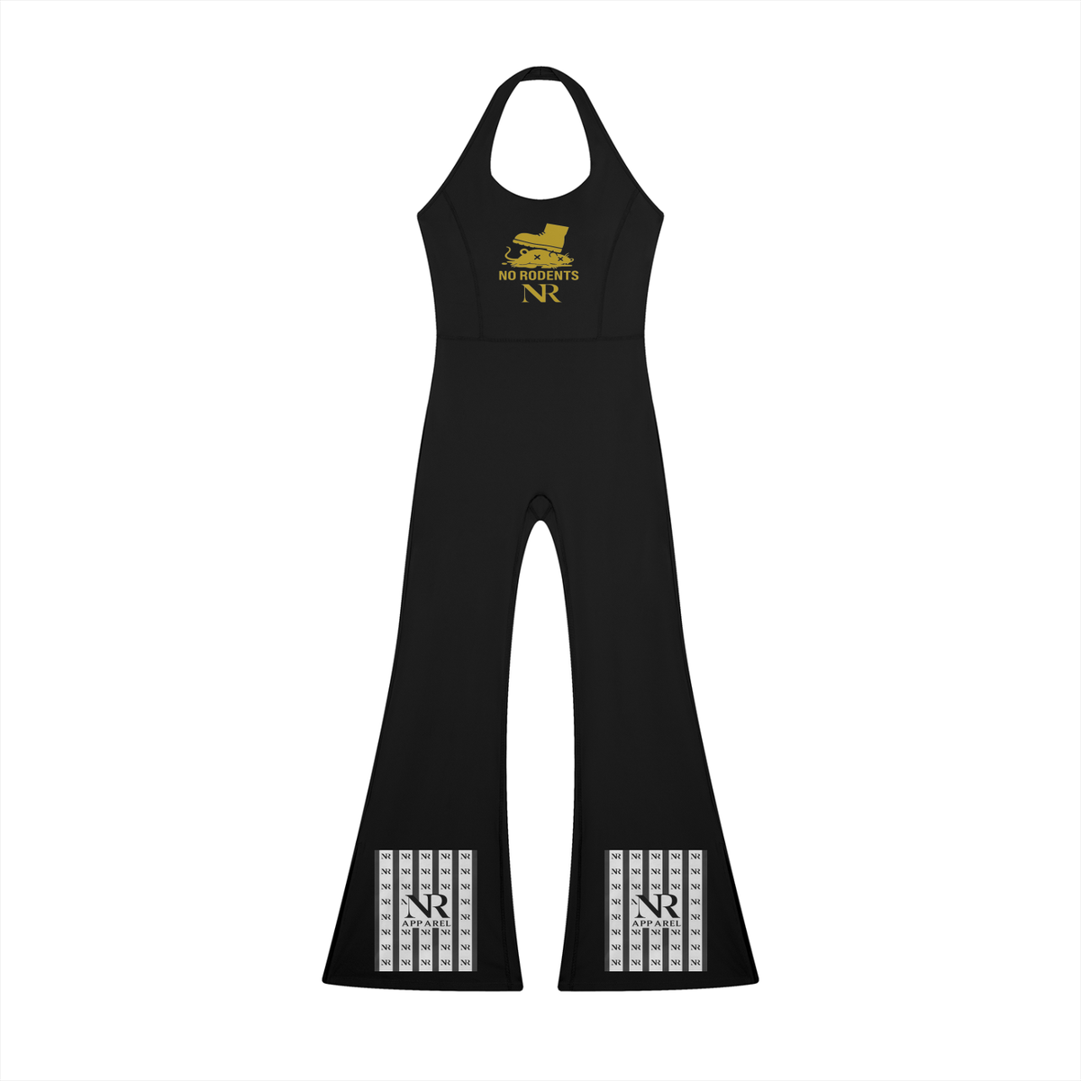 Women's NR halter flared jumpsuit in [color] [material]