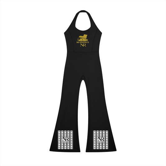 Women's NR halter flared jumpsuit in [color] [material]
