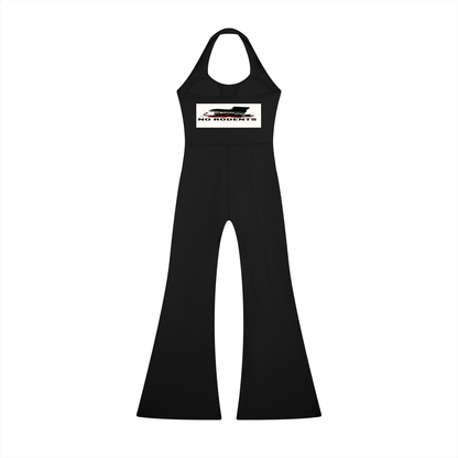 NR Women's halter neck flared leg jumpsuit in [color]