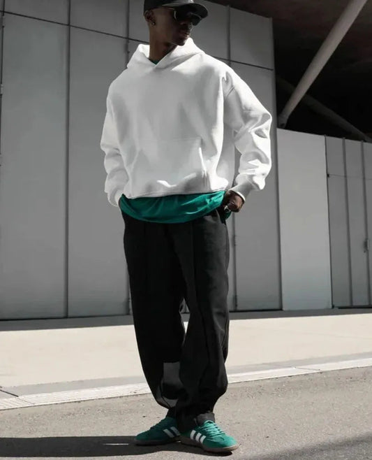 Men Oversized Solid Hoodie Streetwear Loose Pullover Hooded Sweatshirt Casual Hip Hop Basic Pocket Hoodies Women Daily Tracksuit NO RODENTS LUXURY