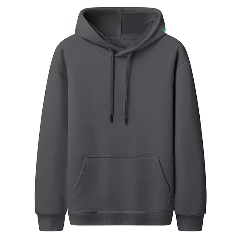 Men Oversized Hoodie Drop Shoulder Loose Fit Sweatshirt With Kangaroo Pocket Solid Color Pullover Long Sleeve Streetwear Casual NO RODENTS LUXURY