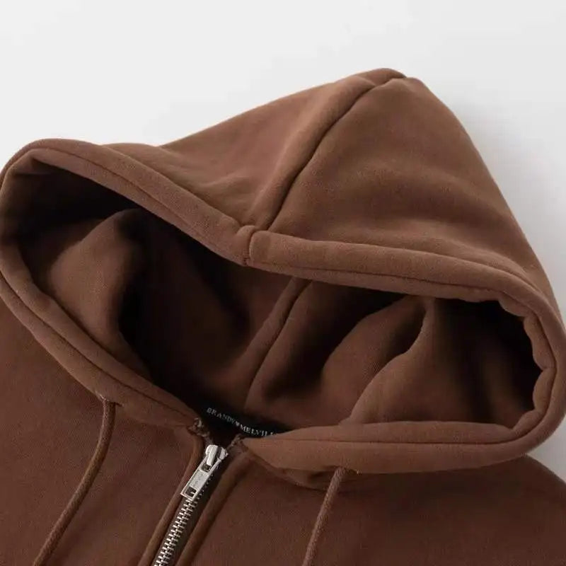 Oversized Hoodie Women Men  Thick Fleece Zip Up Sweatshirt Unisex Plain Color Loose Fit Casual Pullover M-5XL Cotton Loungewear NO RODENTS LUXURY