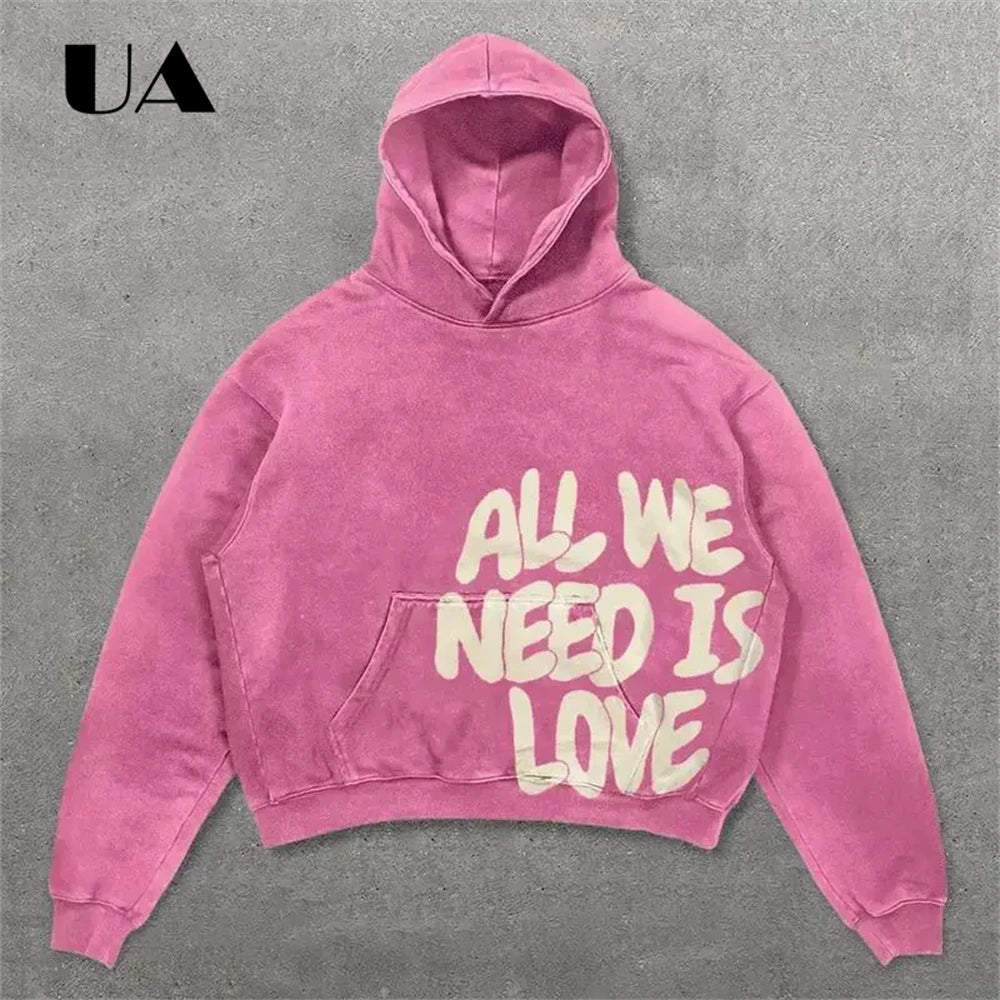 UA All We Need is Love New Hoodies for Men S-4XL Casual Street Wear Spring Autumn New Chic Outfit Hoodies Pullover NO RODENTS LUXURY