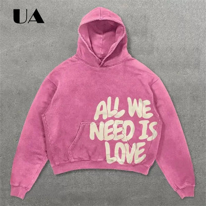UA All We Need is Love New Hoodies for Men S-4XL Casual Street Wear Spring Autumn New Chic Outfit Hoodies Pullover NO RODENTS LUXURY