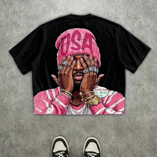 Graphic T-shirt Men Women Vintage Top Hip Hop Streetwear Oversized Tshirt Short Sleeve Casual Clothing Summer Fashion Trendy Tee NO RODENTS LUXURY