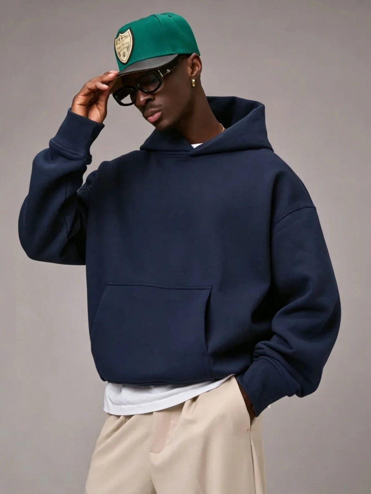 Men Oversized Solid Hoodie Streetwear Loose Pullover Hooded Sweatshirt Casual Hip Hop Basic Pocket Hoodies Women Daily Tracksuit NO RODENTS LUXURY