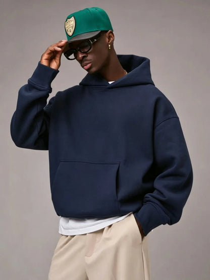 Men Oversized Solid Hoodie Streetwear Loose Pullover Hooded Sweatshirt Casual Hip Hop Basic Pocket Hoodies Women Daily Tracksuit NO RODENTS LUXURY