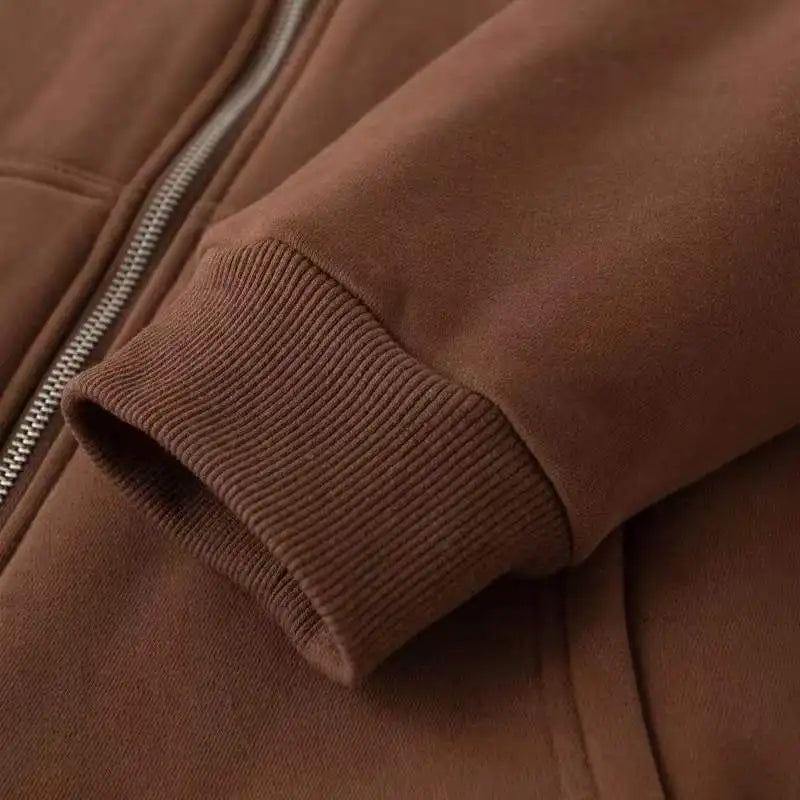Oversized Hoodie Women Men  Thick Fleece Zip Up Sweatshirt Unisex Plain Color Loose Fit Casual Pullover M-5XL Cotton Loungewear NO RODENTS LUXURY