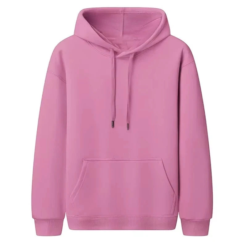 Men Oversized Hoodie Drop Shoulder Loose Fit Sweatshirt With Kangaroo Pocket Solid Color Pullover Long Sleeve Streetwear Casual NO RODENTS LUXURY