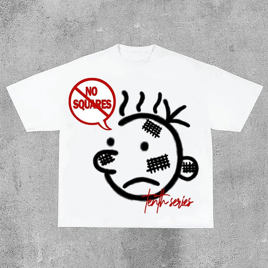 Graphic T-shirt Men Women Vintage Top Hip Hop Streetwear Oversized Tshirt Short Sleeve Casual Clothing Summer Fashion Trendy Tee NO RODENTS LUXURY