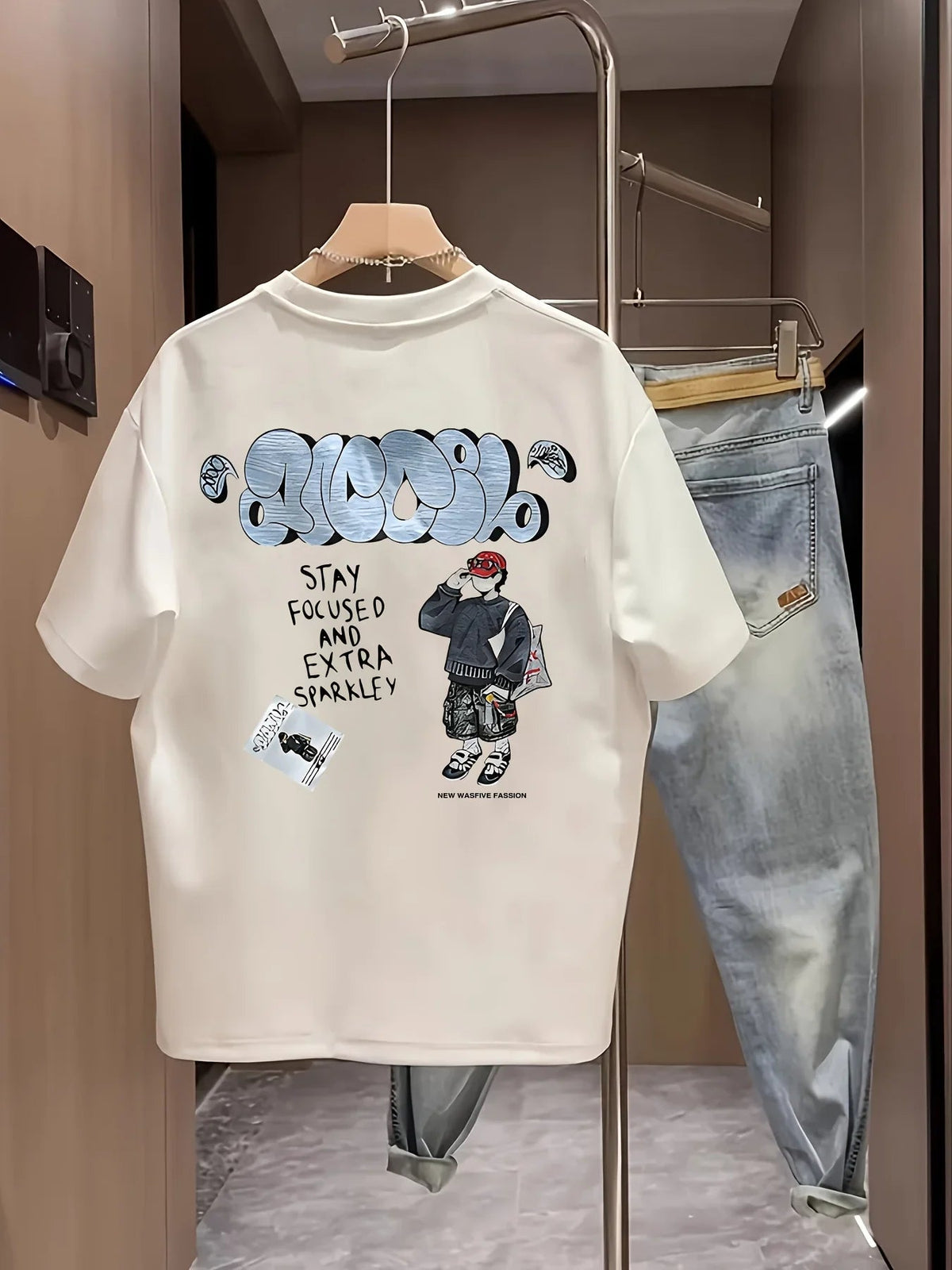 Men's Oversized T-shirt Streetwear Cartoon Boy Graphic Tees Casual Cotton Short Sleeve Tops Summer for Trendy Youth NO RODENTS LUXURY