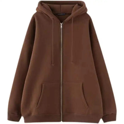 Oversized Hoodie Women Men  Thick Fleece Zip Up Sweatshirt Unisex Plain Color Loose Fit Casual Pullover M-5XL Cotton Loungewear NO RODENTS LUXURY