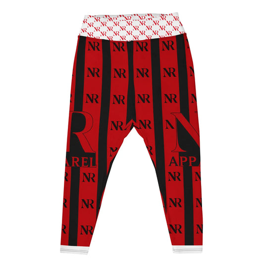 Plus size leggings with an all-over abstract floral print, shown on a white background.