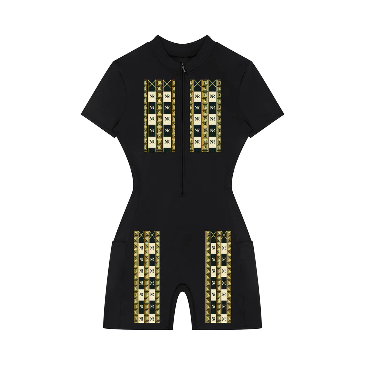 NR Women's Quarter-Zip Short Sleeve Romper ODMPOD