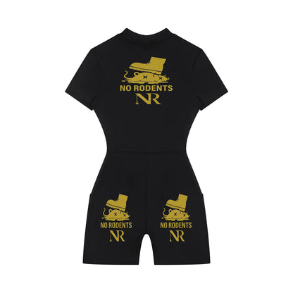 NR Women's Quarter-Zip Short Sleeve Romper ODMPOD