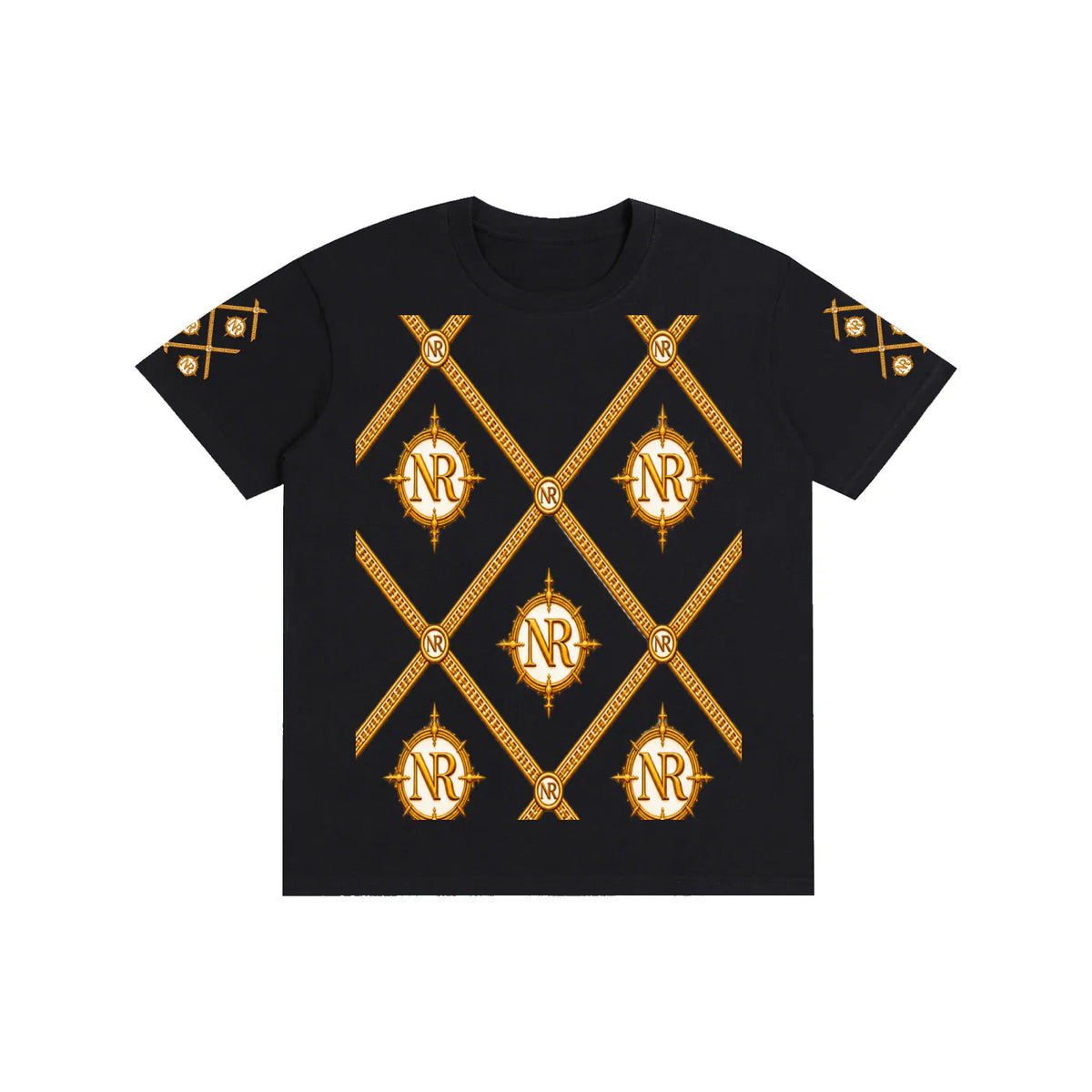 Luxury Streetwear Graphic T-Shirt | Ornate Gold Chain Design | No Rodents Luxury ODMPOD